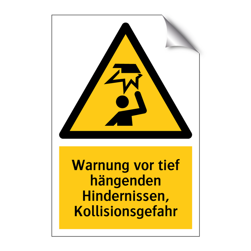 Warnung vor tief hängenden Hindernissen, Kollisionsgefahr