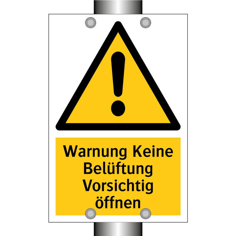 Warnung Keine Belüftung Vorsichtig öffnen