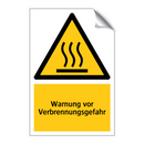 Warnung vor Verbrennungsgefahr