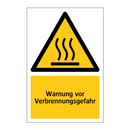 Warnung vor Verbrennungsgefahr