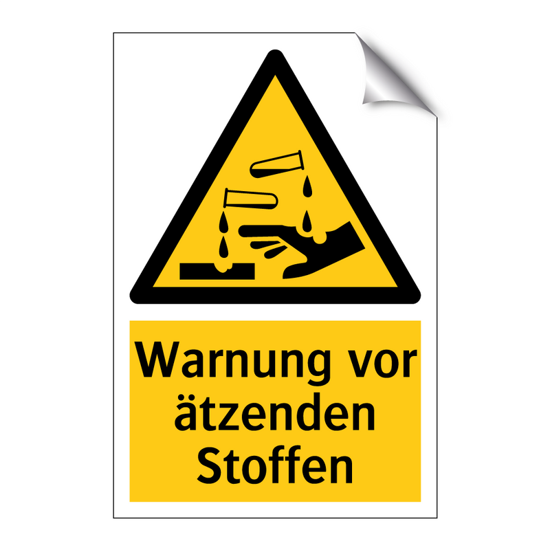Warnung vor ätzenden Stoffen