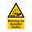 Warnung vor ätzenden Stoffen