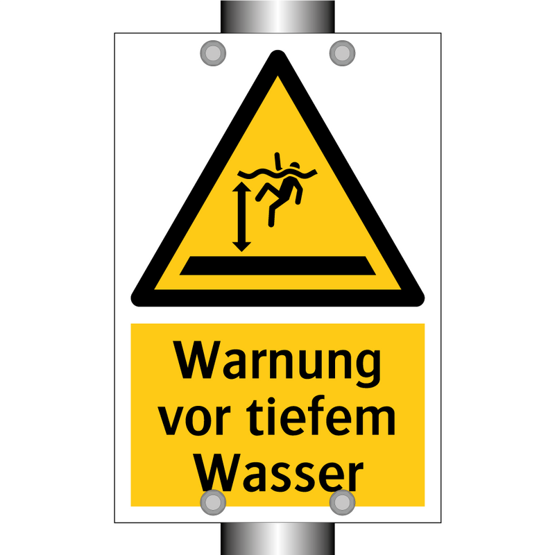Warnung vor tiefem Wasser