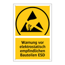 Warnung vor elektrostatisch empfindlichen Bauteilen ESD