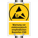 Warnung vor elektrostatisch empfindlichen Bauteilen ESD