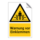 Warnung vor Einklemmen