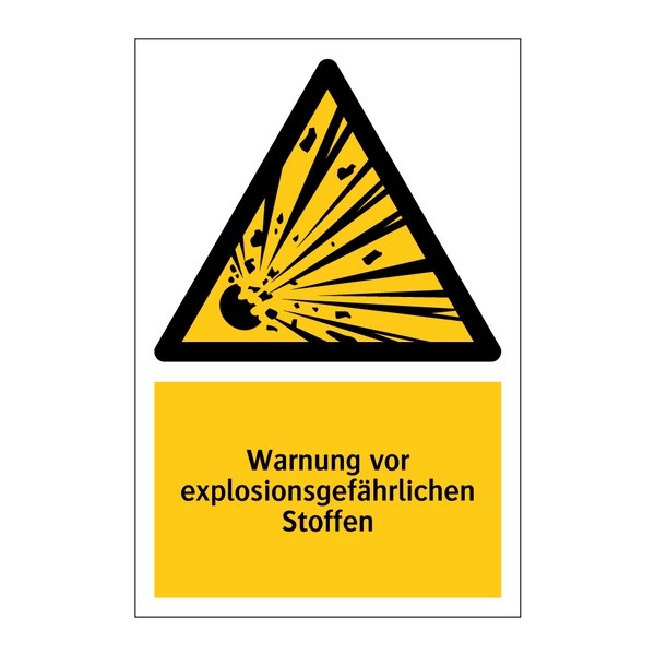 Warnung vor explosionsgefährlichen Stoffen