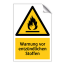 Warnung vor entzündlichen Stoffen