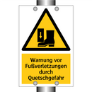 Warnung vor Fußverletzungen durch Quetschgefahr