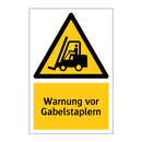 Warnung vor Gabelstaplern