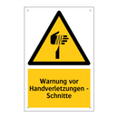 Warnung vor Handverletzungen - Schnitte