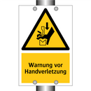 Warnung vor Handverletzung