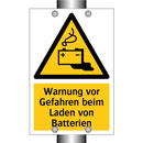 Warnung vor Gefahren beim Laden von Batterien