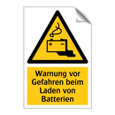 Warnung vor Gefahren beim Laden von Batterien