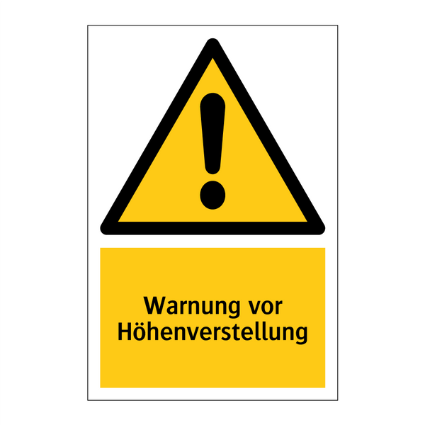 Warnung vor Höhenverstellung