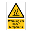 Warnung vor hoher Temperatur