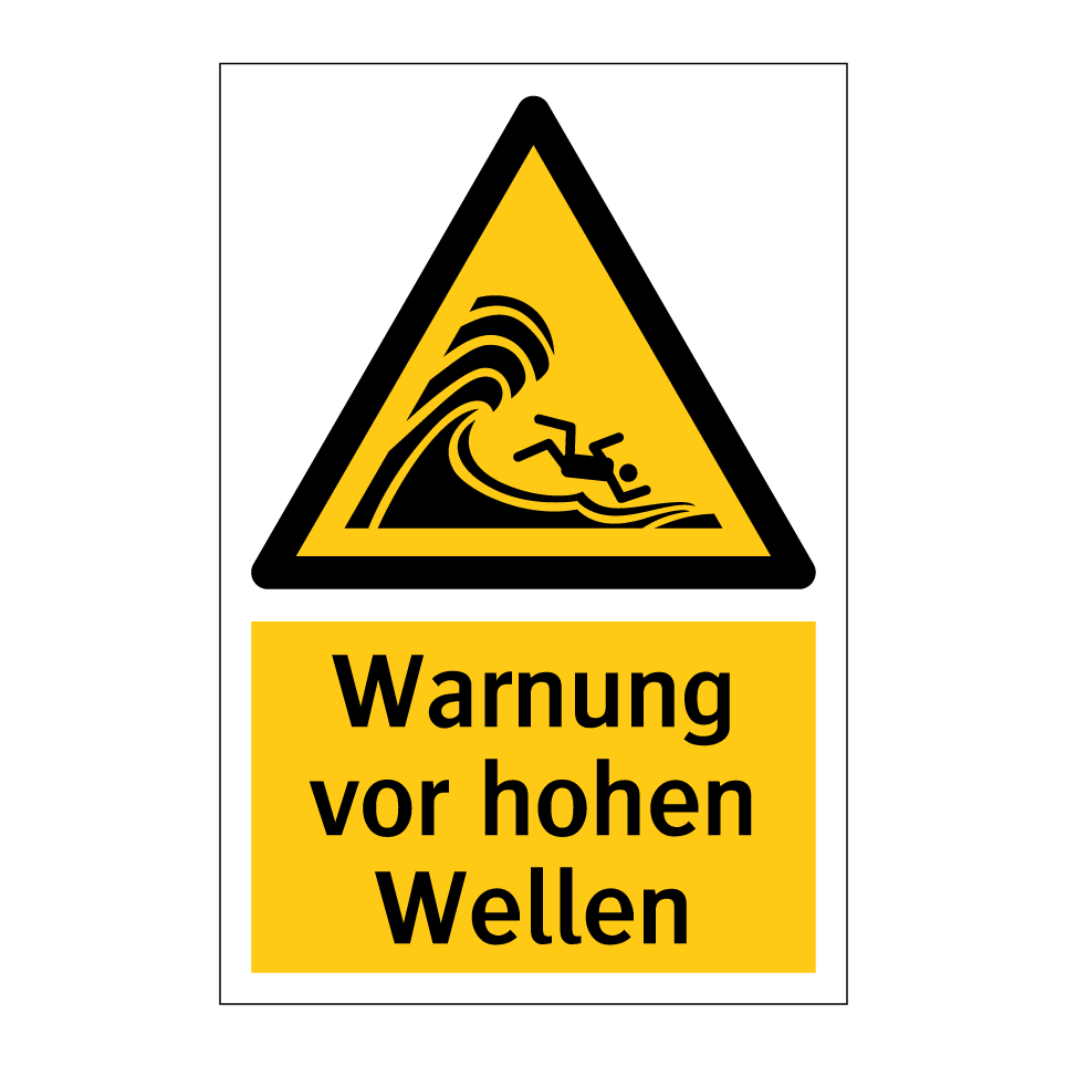 Kauf Warnung vor hohen Wellen schild | SignOnline | DE-W6456