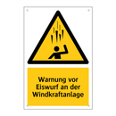 Warnung vor Eiswurf an der Windkraftanlage