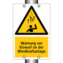 Warnung vor Eiswurf an der Windkraftanlage