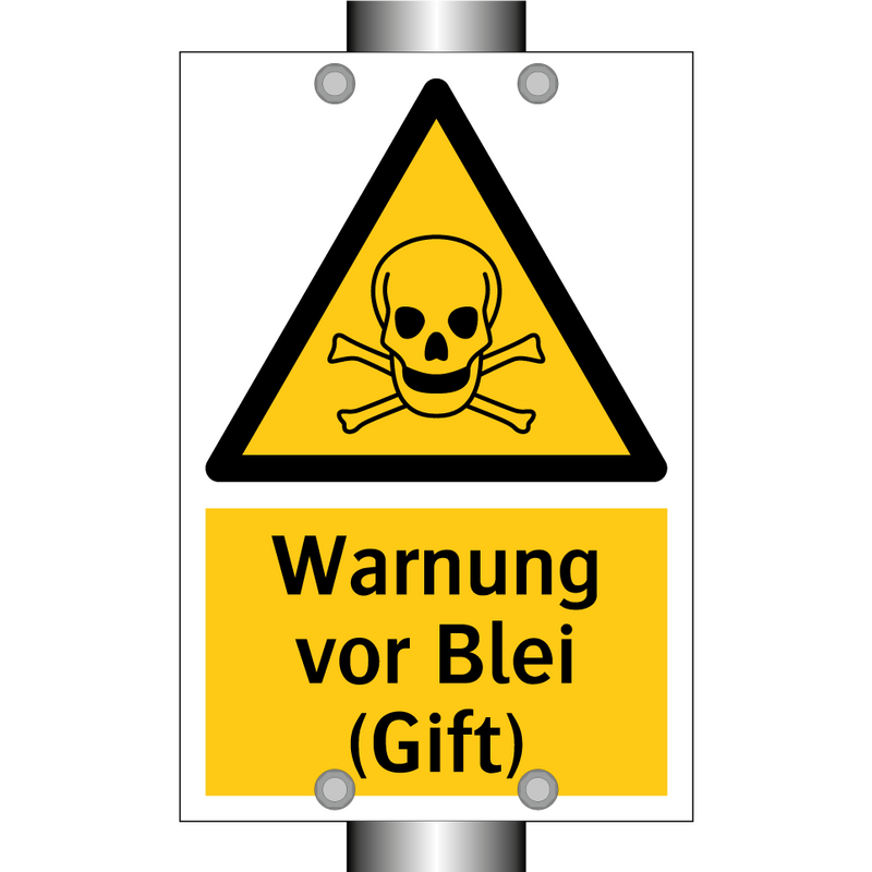 Warnung vor Blei (Gift)