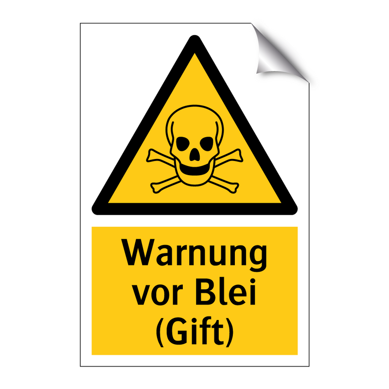 Warnung vor Blei (Gift)