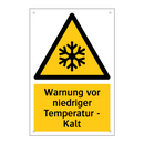 Warnung vor niedriger Temperatur - Kalt