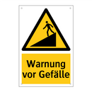 Warnung vor Gefälle