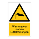 Warnung vor starken Luftströmungen