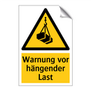 Warnung vor hängender Last