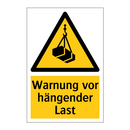 Warnung vor hängender Last