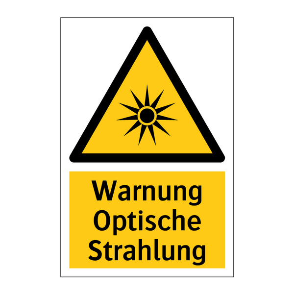 Warnung Optische Strahlung