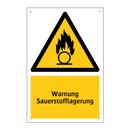 Warnung Sauerstofflagerung