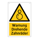 Warnung Drehende Zahnräder