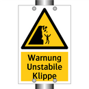Warnung Unstabile Klippe