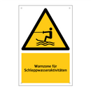 Warnzone für Schleppwasseraktivitäten