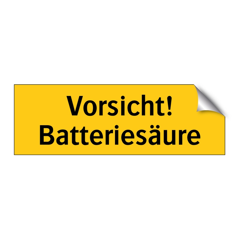 Vorsicht! Batteriesäure