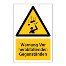 Warnung Vor herabfallenden Gegenständen