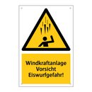 Windkraftanlage Vorsicht Eiswurfgefahr!