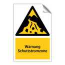 Warnung Schuttstromzone