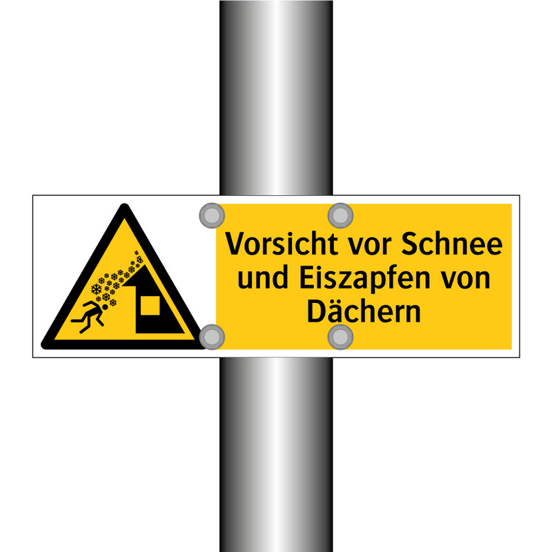 Vorsicht vor Schnee und Eiszapfen von Dächern