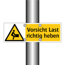Vorsicht Last richtig heben