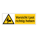 Vorsicht Last richtig heben
