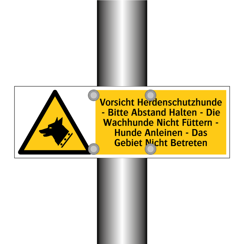 Vorsicht Herdenschutzhunde - Bitte Abstand Halten - Die Wachhunde Nicht Füttern - Hunde Anleinen - Das Gebiet Nicht Betreten