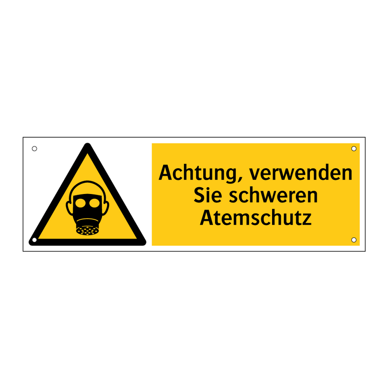 Achtung, verwenden Sie schweren Atemschutz