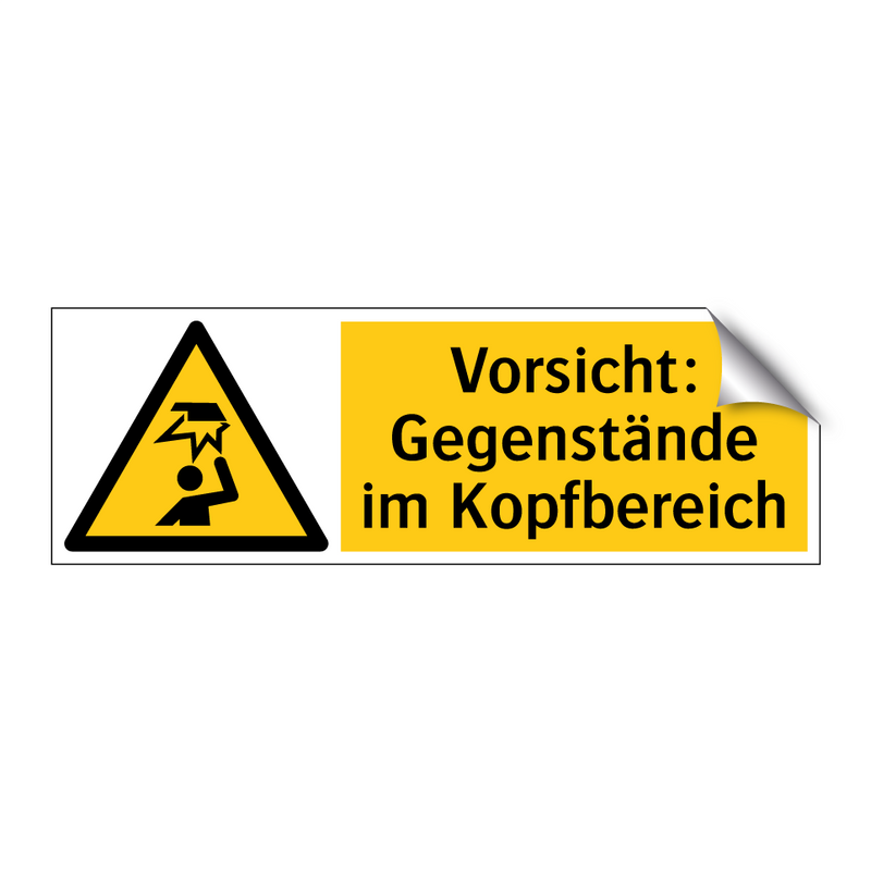 Vorsicht: Gegenstände im Kopfbereich