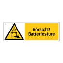 Vorsicht! Batteriesäure