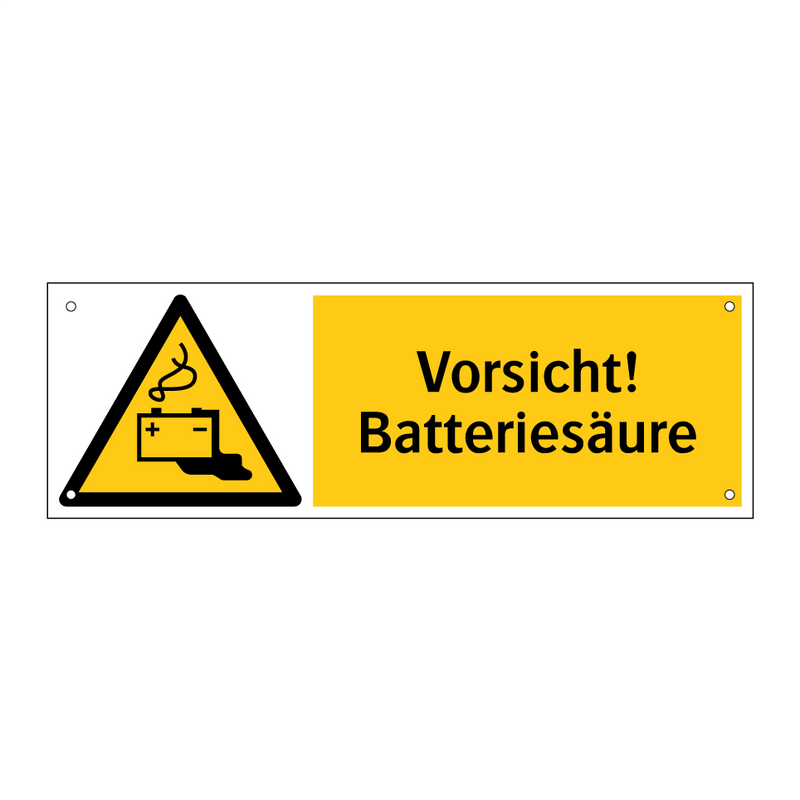 Vorsicht! Batteriesäure
