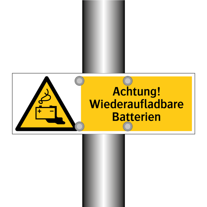 Achtung! Wiederaufladbare Batterien