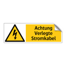Achtung Verlegte Stromkabel