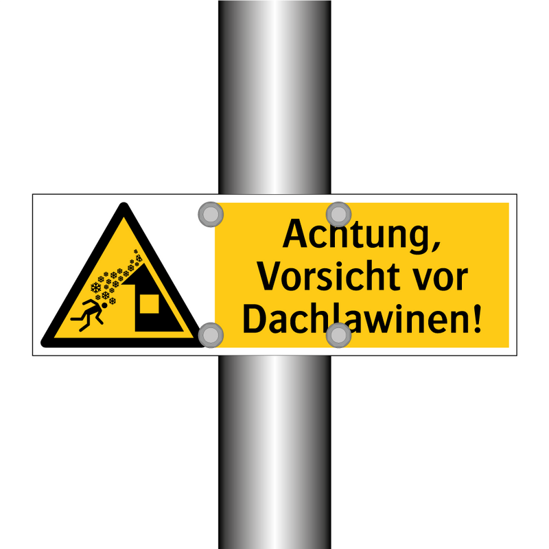 Achtung, Vorsicht vor Dachlawinen!